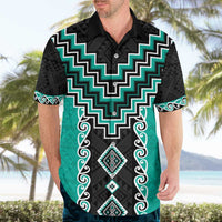 Teal Niho Taniwha Mix Poutama Hawaiian Shirt Unique Taniko Aotearoa LT01 - Polynesian Pride