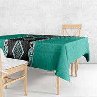 Teal Niho Taniwha Mix Poutama Tablecloth Unique Taniko Aotearoa LT01 - Polynesian Pride