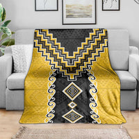 Yellow Niho Taniwha Mix Poutama Blanket Unique Taniko Aotearoa LT01 - Polynesian Pride