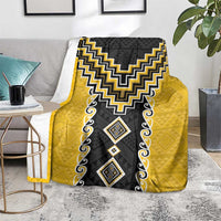 Yellow Niho Taniwha Mix Poutama Blanket Unique Taniko Aotearoa LT01 - Polynesian Pride
