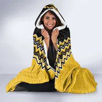Yellow Niho Taniwha Mix Poutama Hooded Blanket Unique Taniko Aotearoa LT01 - Polynesian Pride