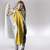 Yellow Niho Taniwha Mix Poutama Hooded Blanket Unique Taniko Aotearoa LT01 - Polynesian Pride