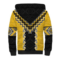 Yellow Niho Taniwha Mix Poutama Sherpa Hoodie Unique Taniko Aotearoa LT01 - Polynesian Pride