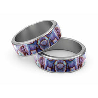 Purple Pastel Paua Shell Pattern Unique Classic Ring LT01 Sliver Purple - Polynesian Pride