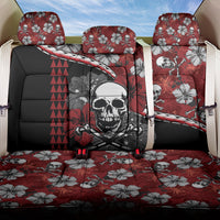 Hawaii Halloween Back Car Seat Cover Hibiscus Skull Kakau Pattern