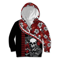 Hawaii Halloween Kid Hoodie Hibiscus Skull Kakau Pattern LT01 - Polynesian Pride