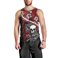 Hawaii Halloween Men Tank Top Hibiscus Skull Kakau Pattern LT01 - Polynesian Pride