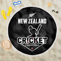 New Zealand Cricket Beach Blanket Aotearoa Black Cap Come On LT01 One Size 150cm Black - Polynesian Pride