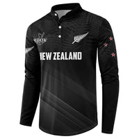 Custom New Zealand Cricket Button Sweatshirt Aotearoa Black Cap Come On