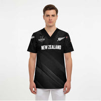 Custom New Zealand Cricket Scrub Top Aotearoa Black Cap Come On LT01 - Polynesian Pride