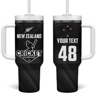 Custom New Zealand Cricket Tumbler With Handle Aotearoa Black Cap Come On