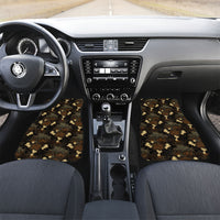Javanese Batik Semen Car Mats Indonesian Traditional Pattern LT01 Set 2pcs - Front Black - Polynesian Pride