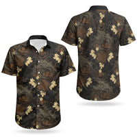 Javanese Batik Semen Couples Matching Off Shoulder Maxi Dress and Hawaiian Shirt Indonesian Traditional Pattern LT01 - Polynesian Pride
