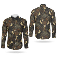 Javanese Batik Semen Couples Matching Short Sleeve Bodycon Dress and Long Sleeve Button Shirt Indonesian Traditional Pattern LT01 - Polynesian Pride