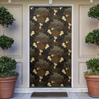Javanese Batik Semen Door Cover Indonesian Traditional Pattern LT01 Black - Polynesian Pride