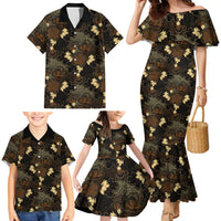 Javanese Batik Semen Family Matching Mermaid Dress and Hawaiian Shirt Indonesian Traditional Pattern LT01 - Polynesian Pride