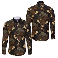 Javanese Batik Semen Family Matching Mermaid Dress and Hawaiian Shirt Indonesian Traditional Pattern LT01 Dad's Shirt - Long Sleeve Black - Polynesian Pride