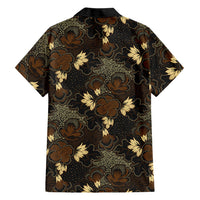 Javanese Batik Semen Family Matching Off Shoulder Maxi Dress and Hawaiian Shirt Indonesian Traditional Pattern LT01 Dad's Shirt - Long Sleeve Black - Polynesian Pride