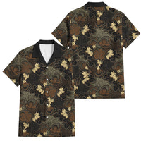 Javanese Batik Semen Family Matching Puletasi and Hawaiian Shirt Indonesian Traditional Pattern LT01 Dad's Shirt - Short Sleeve Black - Polynesian Pride