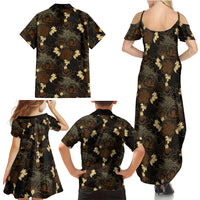 Javanese Batik Semen Family Matching Summer Maxi Dress and Hawaiian Shirt Indonesian Traditional Pattern