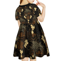 Javanese Batik Semen Kid Short Sleeve Dress Indonesian Traditional Pattern LT01 - Polynesian Pride