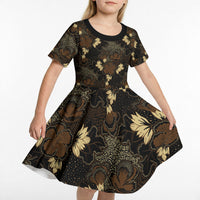 Javanese Batik Semen Kid Short Sleeve Dress Indonesian Traditional Pattern LT01 - Polynesian Pride