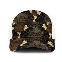 Javanese Batik Semen Mesh Trucker Cap Indonesian Traditional Pattern LT01 One Size White Black - Polynesian Pride