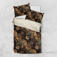 Batik Pedalaman Semen Lereng Style Bedding Set Indonesian Traditional Pattern LT01 US Twin 172cm x 218cm Black - Polynesian Pride