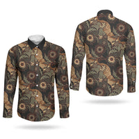 Batik Pedalaman Semen Lereng Style Couples Matching Short Sleeve Bodycon Dress and Long Sleeve Button Shirt Indonesian Traditional Pattern LT01 - Polynesian Pride