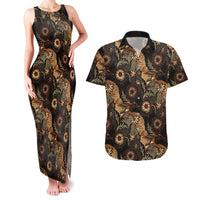Batik Pedalaman Semen Lereng Style Couples Matching Tank Maxi Dress and Hawaiian Shirt Indonesian Traditional Pattern