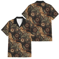 Batik Pedalaman Semen Lereng Style Family Matching Off Shoulder Short Dress and Hawaiian Shirt Indonesian Traditional Pattern LT01 Dad's Shirt - Short Sleeve Black - Polynesian Pride
