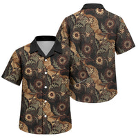 Batik Pedalaman Semen Lereng Style Family Matching Off Shoulder Short Dress and Hawaiian Shirt Indonesian Traditional Pattern LT01 Son's Shirt Black - Polynesian Pride