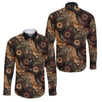 Batik Pedalaman Semen Lereng Style Family Matching Puletasi and Hawaiian Shirt Indonesian Traditional Pattern LT01 Dad's Shirt - Long Sleeve Black - Polynesian Pride