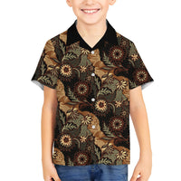 Batik Pedalaman Semen Lereng Style Family Matching Summer Maxi Dress and Hawaiian Shirt Indonesian Traditional Pattern