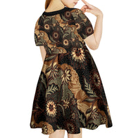 Batik Pedalaman Semen Lereng Style Kid Short Sleeve Dress Indonesian Traditional Pattern LT01 - Polynesian Pride