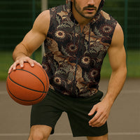 Batik Pedalaman Semen Lereng Style Sleeveless Zip Hoodie Indonesian Traditional Pattern