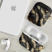 Gold Tropical Leaves Hawaii Mikioi Lei AirPods Case Luxury Stylized LT01 - Polynesian Pride