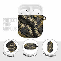 Gold Tropical Leaves Hawaii Mikioi Lei AirPods Case Luxury Stylized LT01 - Polynesian Pride