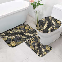 Gold Tropical Leaves Hawaii Mikioi Lei Bathroom Set Luxury Stylized - Polynesian Pride