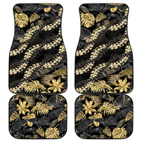 Gold Tropical Leaves Hawaii Mikioi Lei Car Mats Luxury Stylized - Polynesian Pride