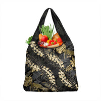 Gold Tropical Leaves Hawaii Mikioi Lei Grocery Bag Luxury Stylized LT01 1-pack One Size Gold - Polynesian Pride