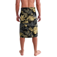 Gold Tropical Leaves Hawaii Mikioi Lei Lavalava Luxury Stylized - Polynesian Pride