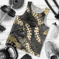Gold Tropical Leaves Hawaii Mikioi Lei Men Tank Top Luxury Stylized LT01 - Polynesian Pride