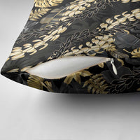 Gold Tropical Leaves Hawaii Mikioi Lei Pillow Cover Luxury Stylized - Polynesian Pride