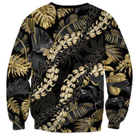 Gold Tropical Leaves Hawaii Mikioi Lei Sweatshirt Luxury Stylized LT01 - Polynesian Pride