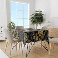 Gold Tropical Leaves Hawaii Mikioi Lei Tablecloth Luxury Stylized LT01 - Polynesian Pride