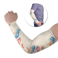 Beige Hawaii Lei Seashells Starfish Arm Sleeves Sandy Sylized - Polynesian Pride