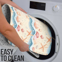 Beige Hawaii Lei Seashells Starfish Bathroom Set Sandy Sylized - Polynesian Pride