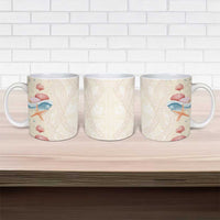 Beige Hawaii Lei Seashells Starfish Ceramic Mug Sandy Sylized LT01 - Polynesian Pride