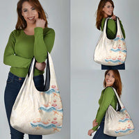 Beige Hawaii Lei Seashells Starfish Grocery Bag Sandy Sylized LT01 - Polynesian Pride